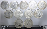 GERMANIA LOTTO DI 11 MONETE DA 5 REICHSMARK DATE MISTE